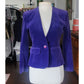 Vintage 80s Purple Velvet Blazer Fitted Jacket Daniel Niveau