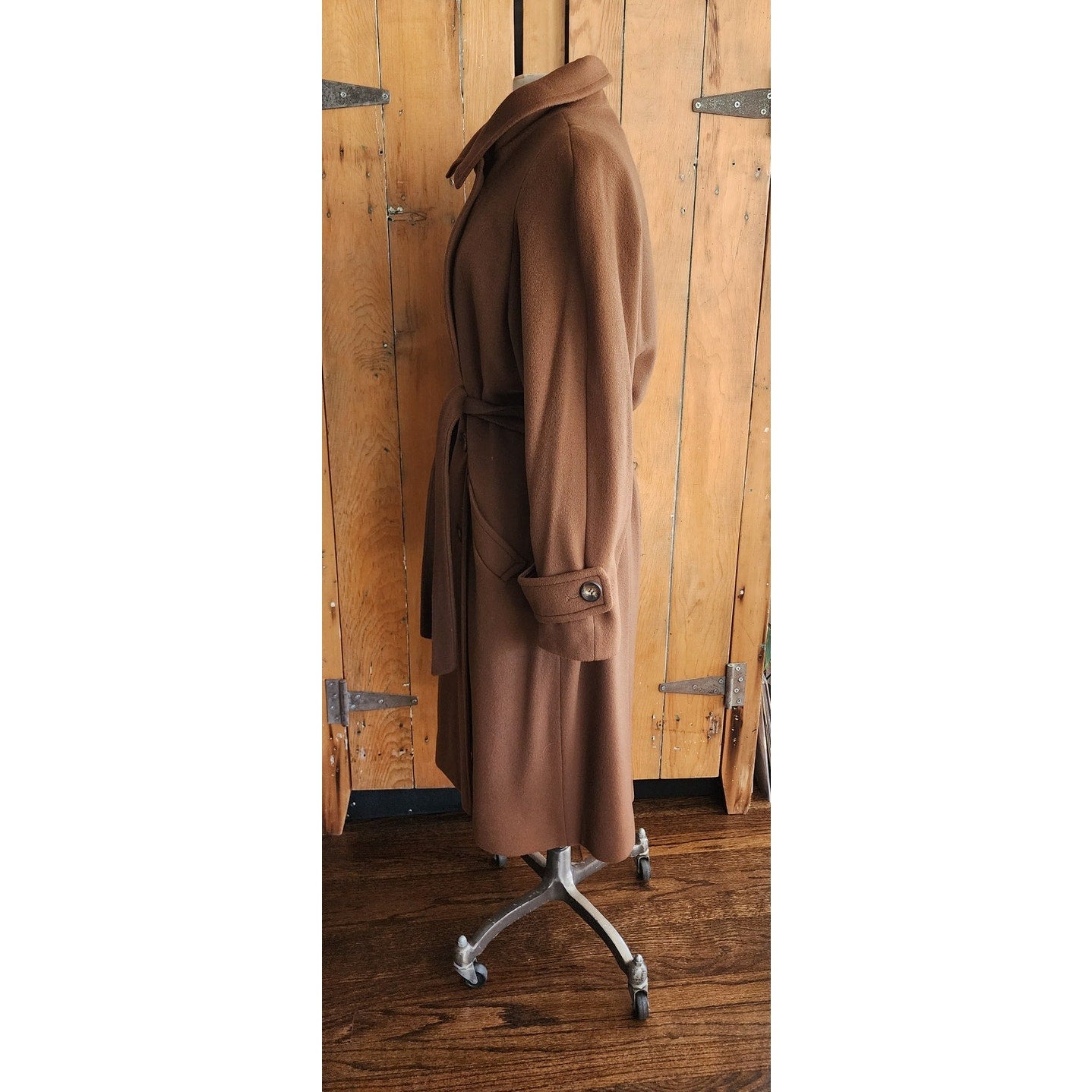 70s Brown Cashmere Coat Belt Tie by Regency for Saks Fifth Avenue