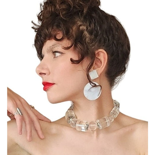 Vintage 60s Clear Lucite Choker Necklace