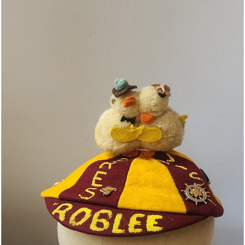 Vintage 1950s College Freshman Beanie "Dink" Cap Historical Pins