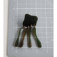 Vintage 60s Dangly Earrings Dark Green Lucite Oversized Clips.