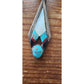 Vintage Navajo Earrings Russ Rockbridge Silver Turquoise Mother of Pearl