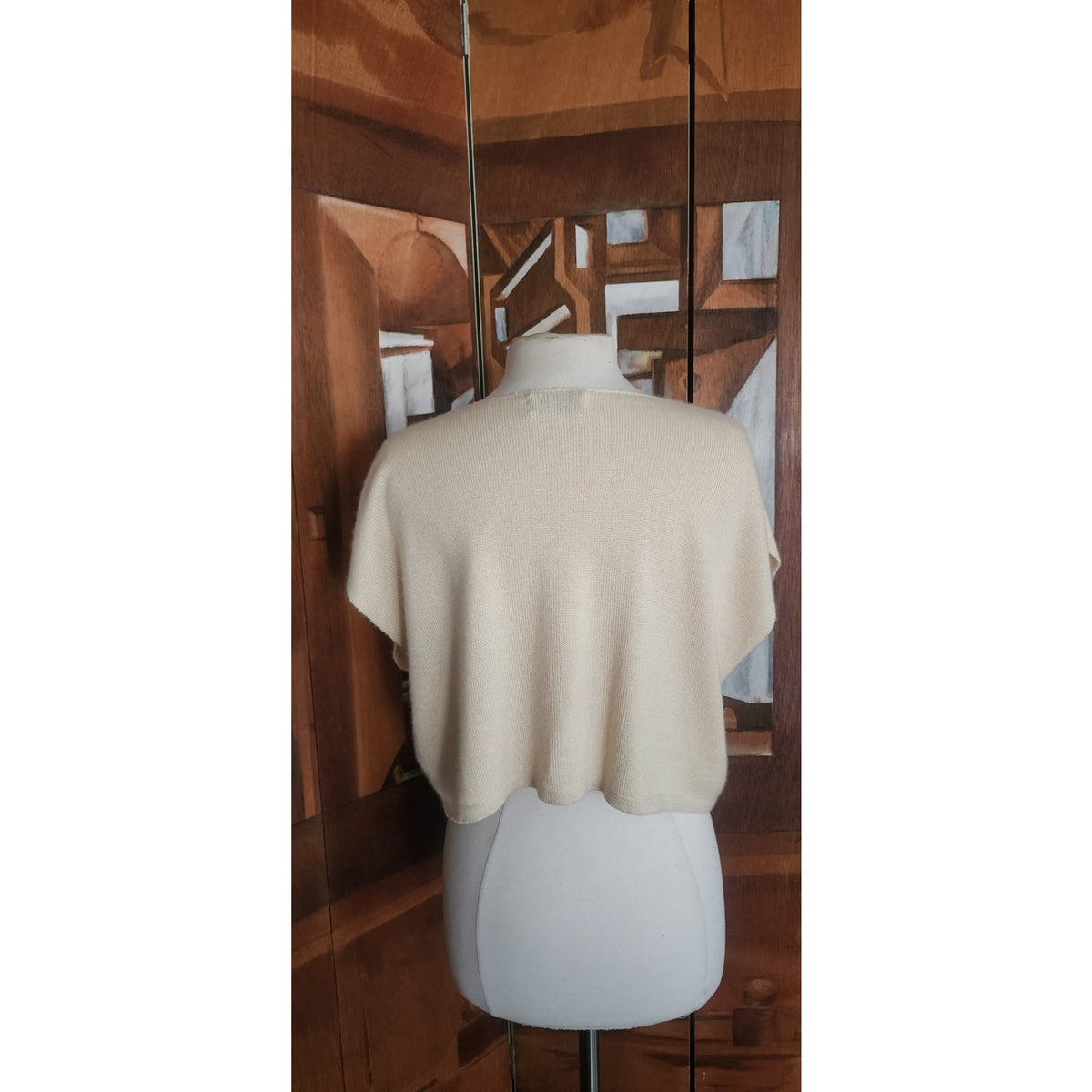 Vintage 1990s Zoran Set Cashmere Silk Knit Cardigan Maxi Skirt Shell Cream 3 Pc