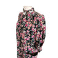 Vintage 1980s UNGARO Silk Floral Print Dress Necktie Sash Button Down Front
