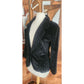 Vintage 1970s Black Velvet Blazer Fitted Jacket Gino Rossi / Small