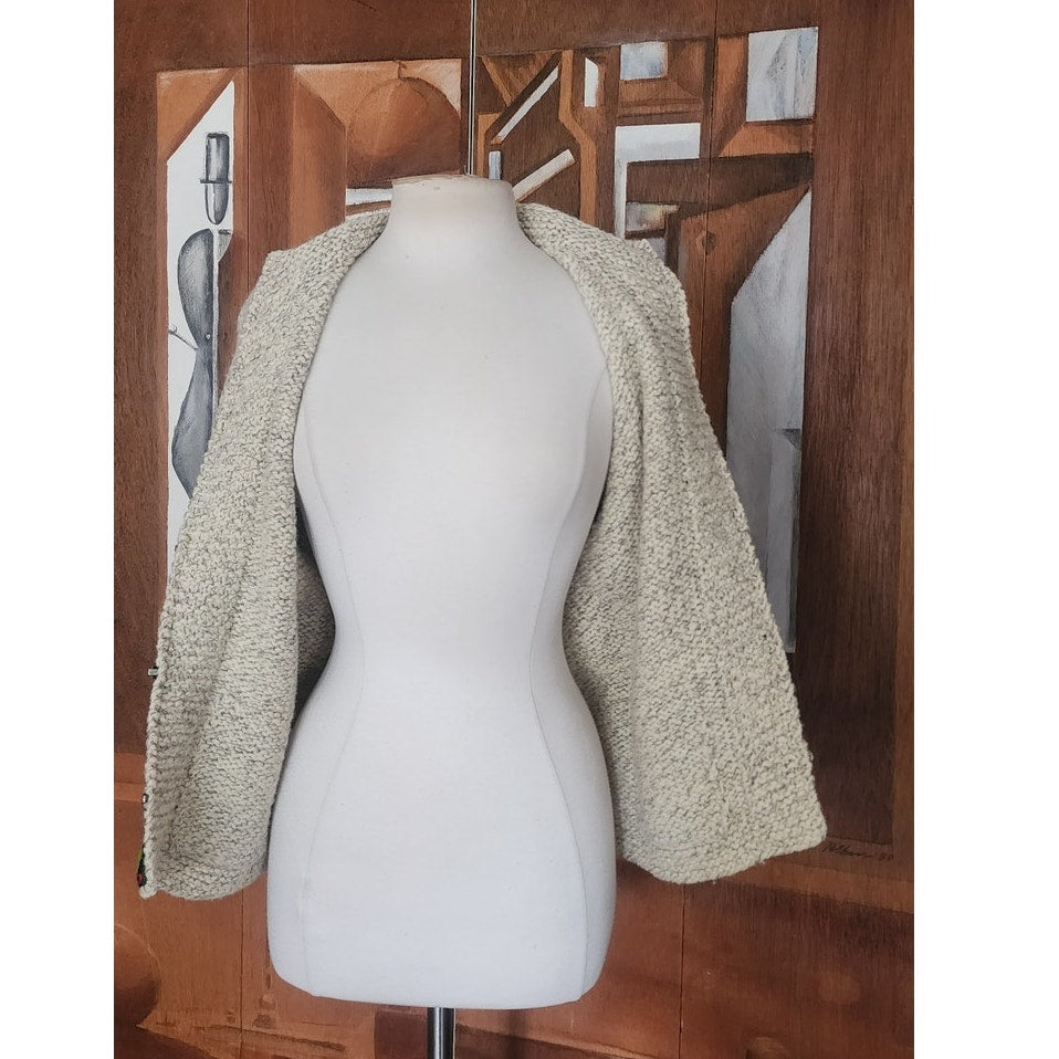 Vintage 1970s Brooks Brothers Cardigan Nordic Clasp Sweater Beige Wool Denmark Danish