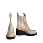 Rag & Bone Ankle Boots Sloane Chelsea Cream Leather Suede  Wedge Booties 8