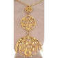 Vintage 70s Gold Necklace Spiral Disc Cascade Ancient Greek Style