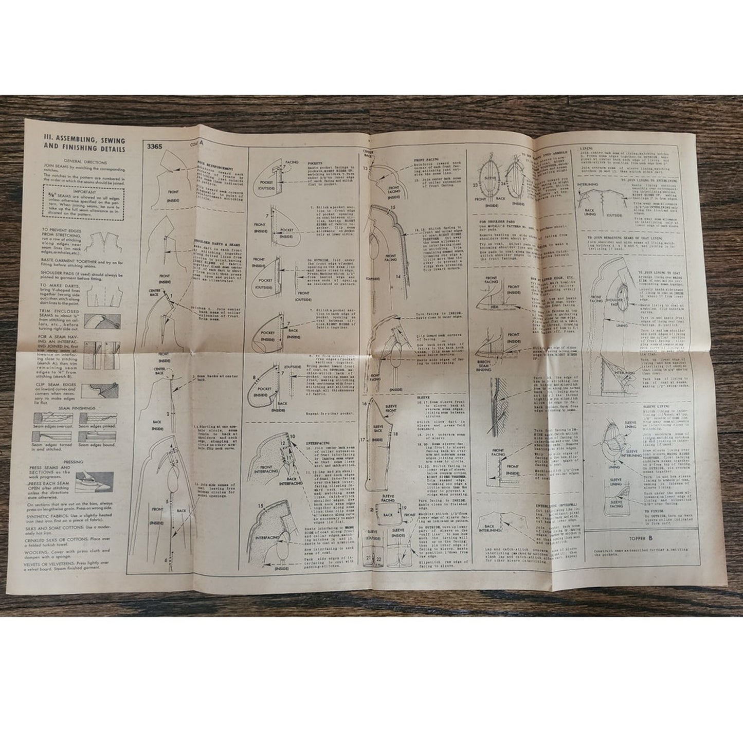 Vintage Sewing Pattern ORIGINAL McCall's 3365 Misses Swing Coat Jacket Uncut