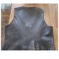 Vintage 1990s Brown Leather Vest Zip Front Karen Kane Vest Fitted Leather Minimalist