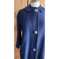 Vintage 60s Navy Blue Coat Rhinestone Buttons Lytton's