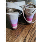 Vintage 1970s 80s Shoes Patchwork Suede Sandals Wedge Heel Pink Purple Blue 6