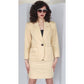 Vintage 80s Yves Saint Laurent Skirt Suit Cream Cotton Mini Skirt + Blazer