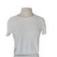 Vintage Y2K 90s Prada Linea Rossa Sport White Crop Top S/S Red Logo Panel