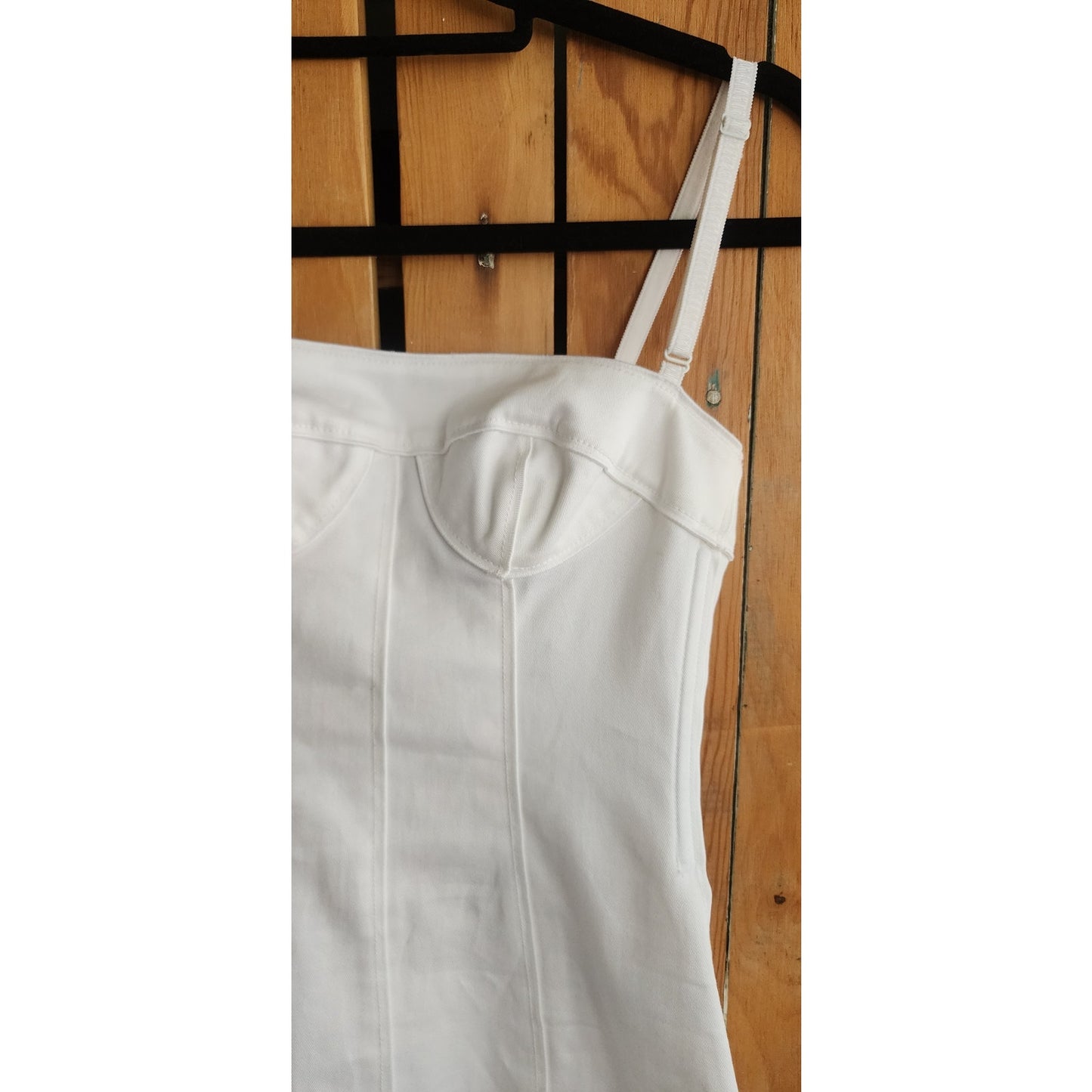 Vintage 2000s Dolce Gabbana Dress White Bustier Stretchy Cotton XS NWT