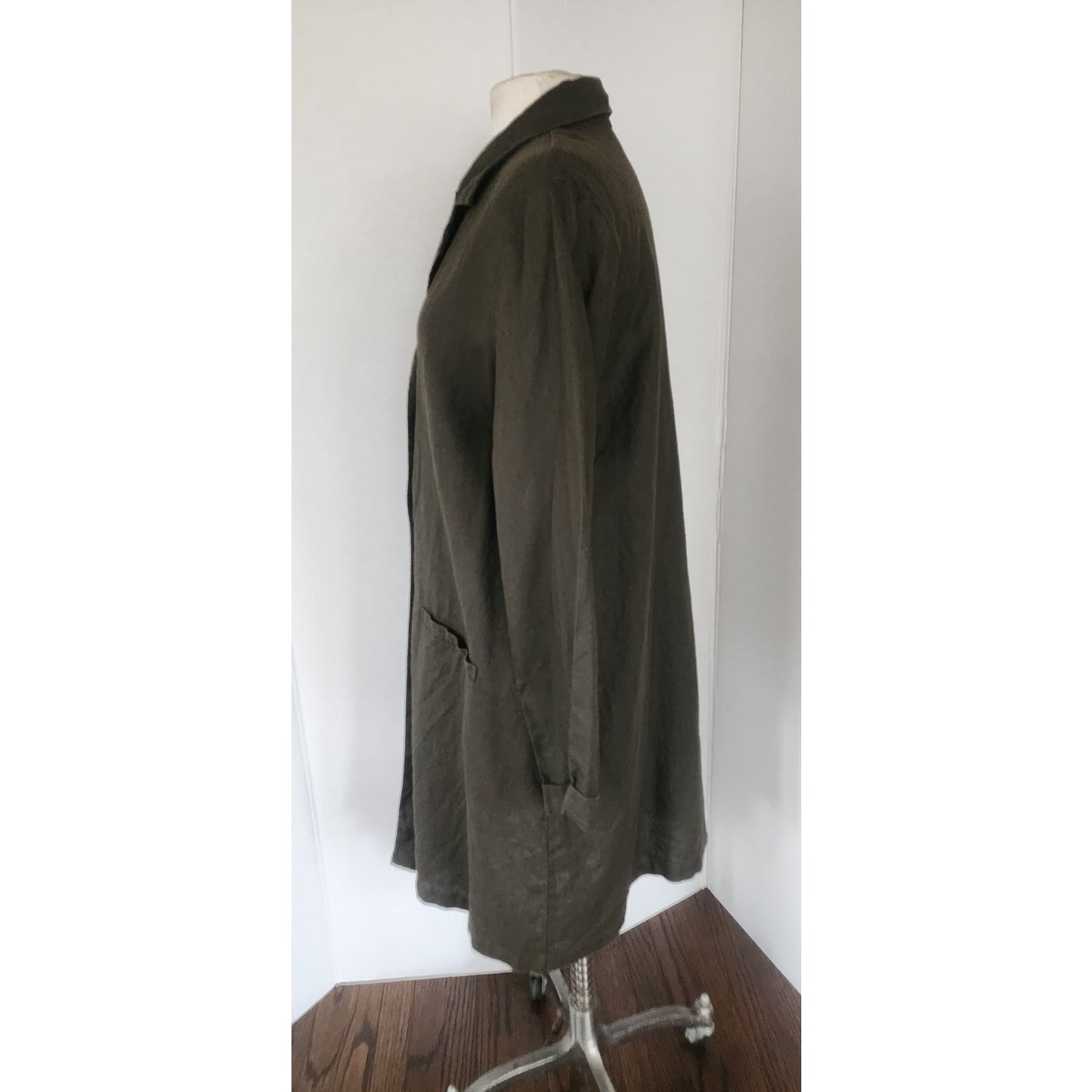 Vintage Eileen Fisher Chore Coat Brown Linen / L