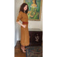 Vintage 1980s Brown Dress Fringed Cowl Collar Mad Max Distopia Positive Attitude