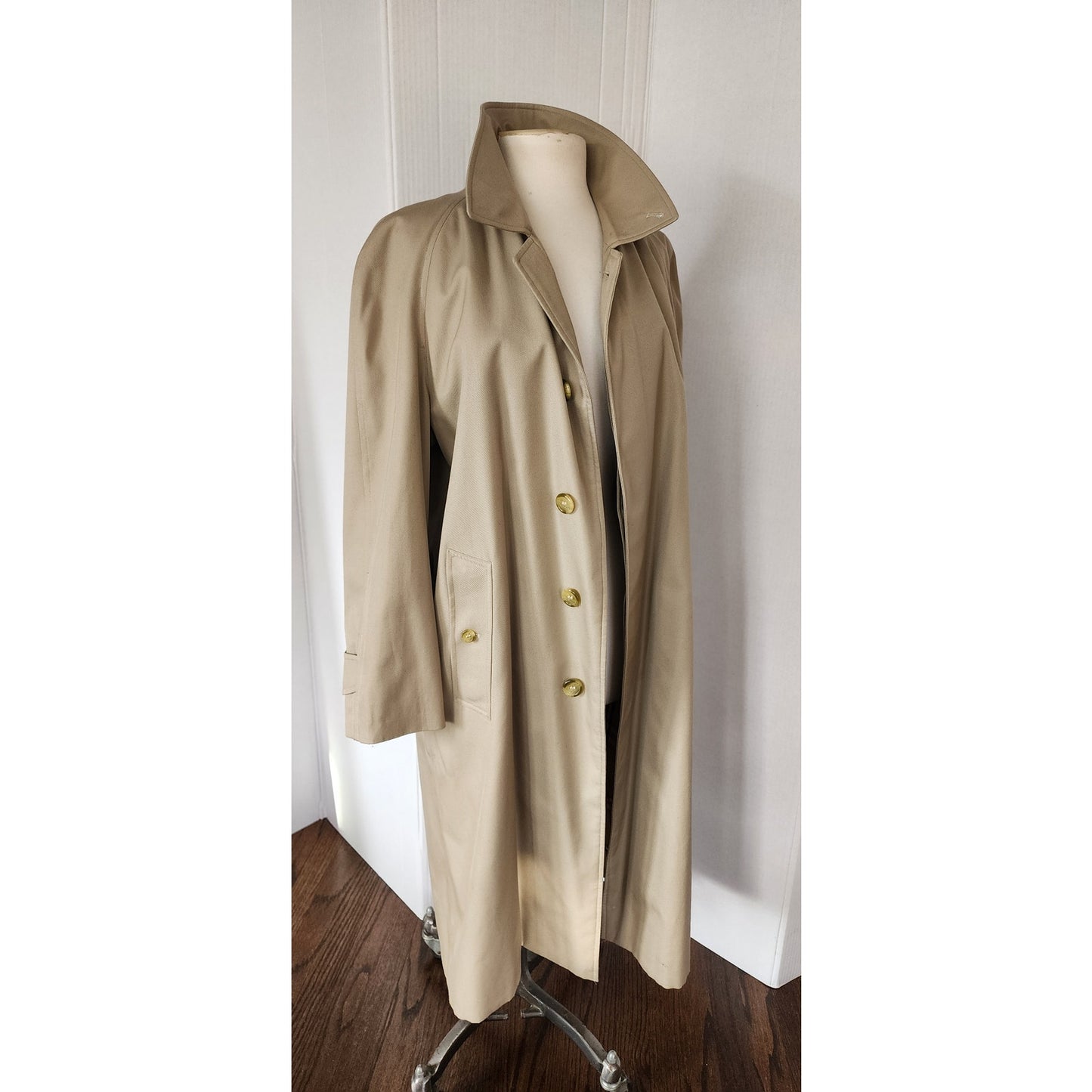 Vintage 80s Burberrys Trench Coat Beige Mens Medium