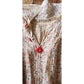 Vintage 30s Silk Day Dress Short Sleeves Speckled Floral Print Large Red Buttons