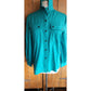 Vintage 70s Diane Von Furstenberg Shirt Blue Green Snap Front