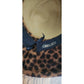 Vintage Y2K Carluci Millinery Animal Print Hat Wide Brimmed w/Bow & Feathers