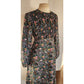 Vintage 70s Floral Print Boho Dress Long Sleeves Leslie J / M