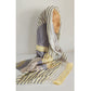 Vintage Nina Ricci Cashmere Silk Scarf Shawl Yellow Gray Stripe