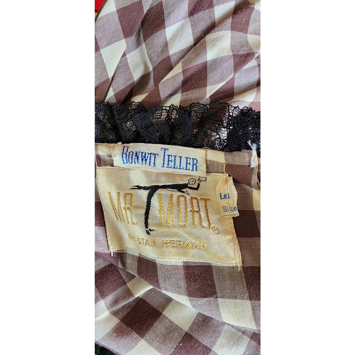 Vintage 70s Maxi Dress Mr Mort Stan Herman Checked Print