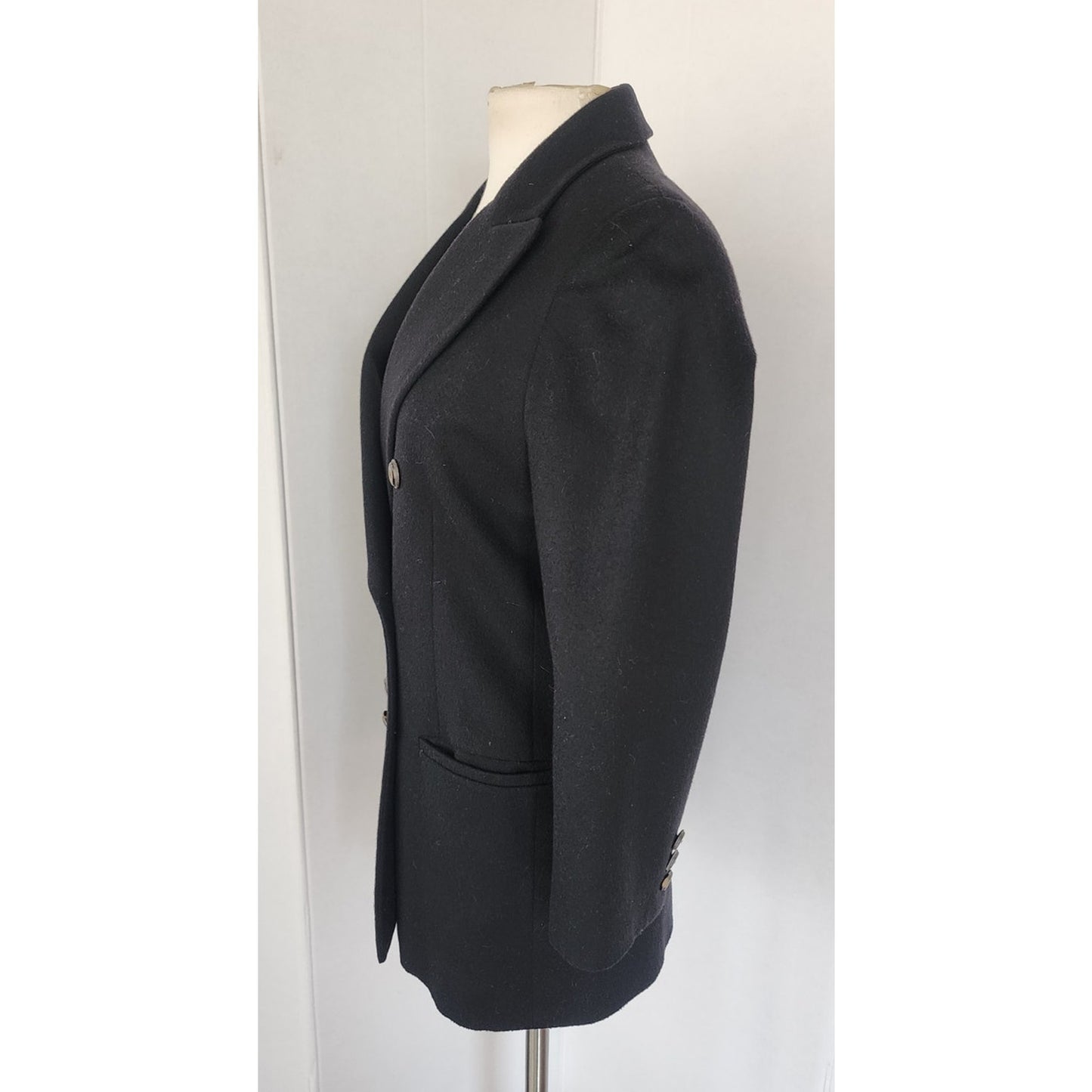 Vintage 1990s Black Blazer Antonio Baldan Double Breasted