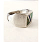 VTG Mens Inlay Ring Sterling Silver Mexico Malachite Lapis Lazuli Eagle Mexico 10.25