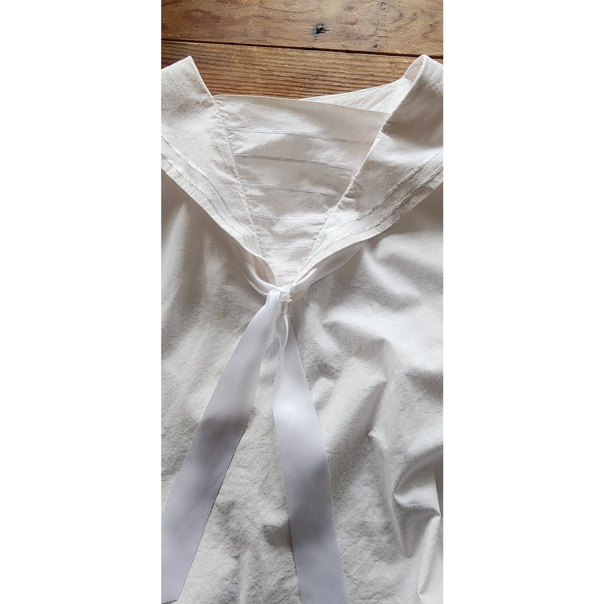 Vintage 80s LAURA ASHLEY Blouse Sailor Collar White Cotton Shirt Neo Edwardian