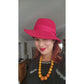 70s Raspberry Red Wool Hat Large Brim Betmar