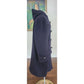 Vintage 1990s Mens Duffle Coat Lands End Navy Blue Wool Hooded w/Toggle Closure
