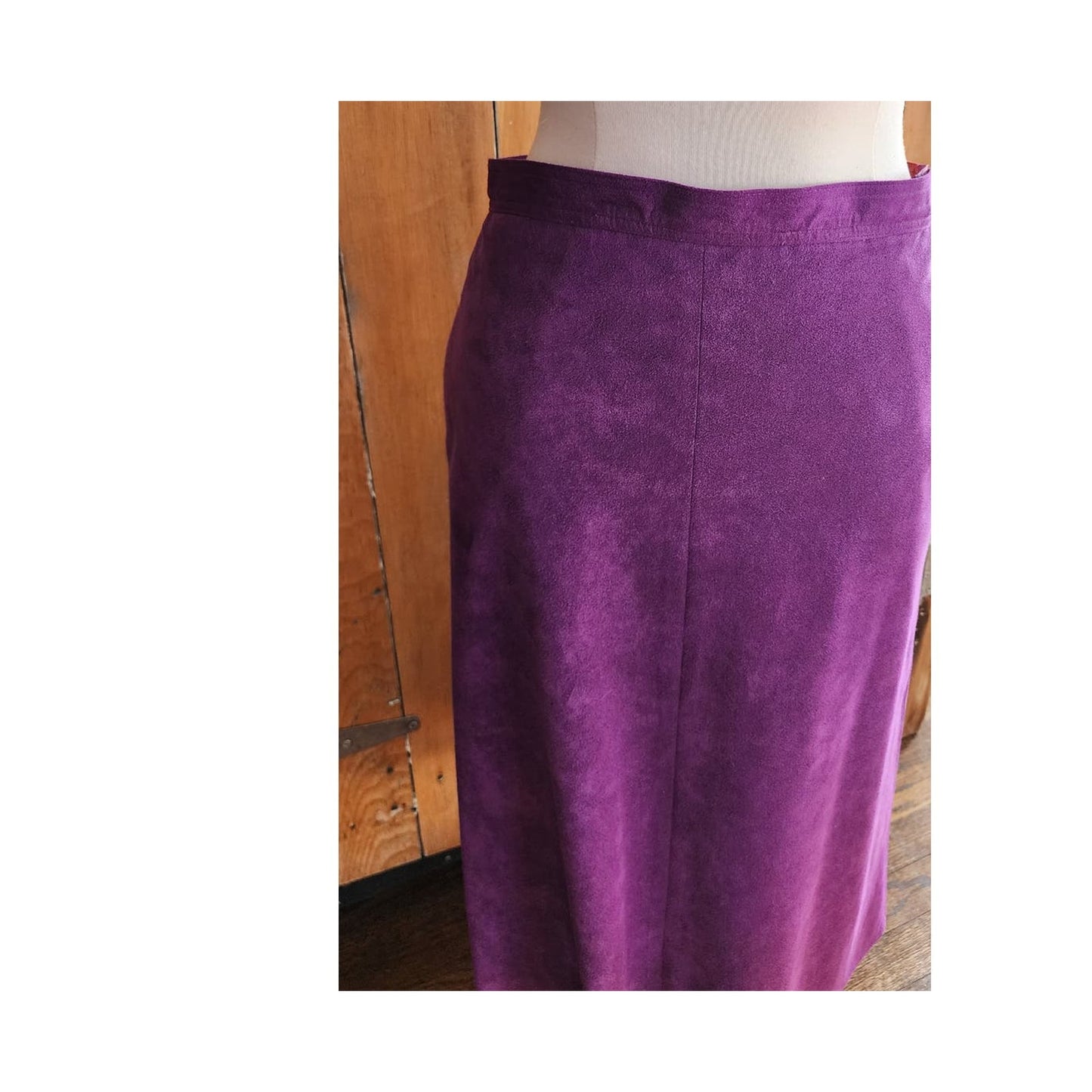 Vintage 70s Purple Skirt Ultrasuede Midi Skirt