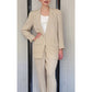 Vintage 80s 90s DONNA KARAN Pant Suit Beige Silk
