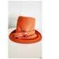 Vintage 60s Orange Hat Mod Style High Crown Gabriella