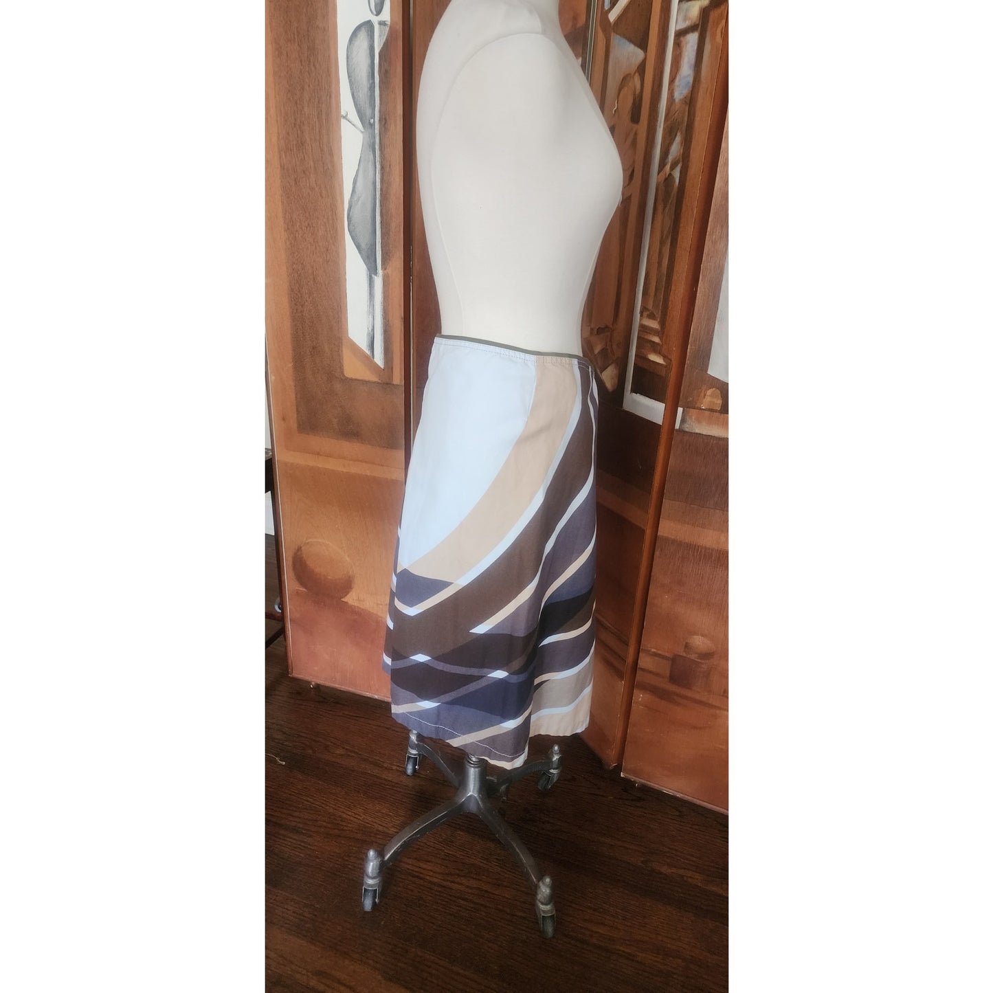 Vintage 2000s PRADA Sport Wrap Skirt Geometric Cotton Print Ugly Chic Linea Rossa M