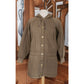 Vintage Sonia Rykiel 90s Quilted Hooded Jacket Brown Mid-Length / M