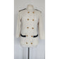 Vintage 90s Military Jacket Cream Knit Gold Buttons Necessary Objects