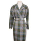 Vintage 1980s Thierry Mugler Dress Plaid Linen w/ Fringe Wrap Style Midi