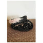 Vintage 1940s Tilt Top Boater Hat Black Straw & Pink Trim