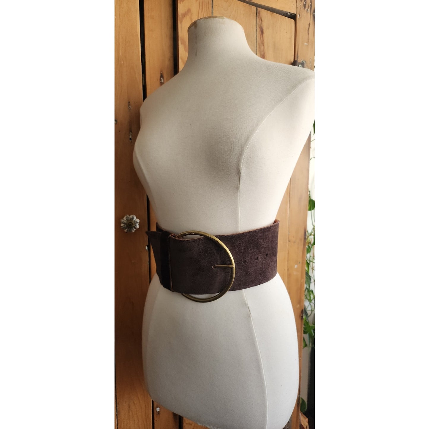 Miu Miu Wide Belt Brown Suede Size Small 2013