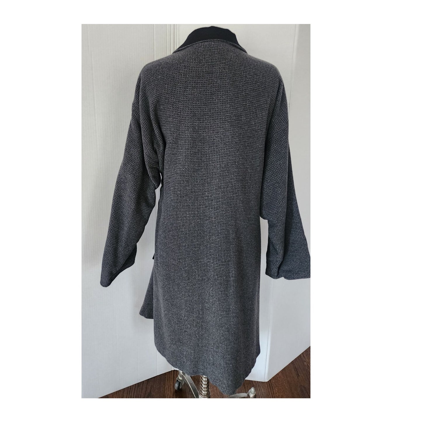 Vintage 1990s Gray Coat Wrap Style Asymmetrical Studio 90 / Medium