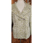 Vintage 1980s ESCADA COUTURE Blazer Green Leaf Print Jacket Double Breasted 40