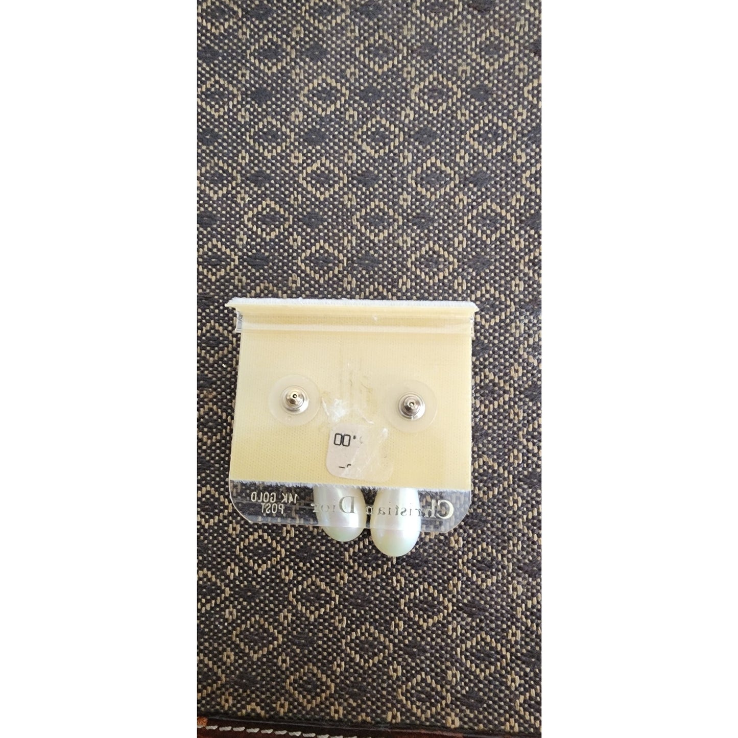 Vintage 90s Christian Dior Earrings Pearl Drops Dangly NWT / NOS