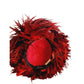 80s Does 60s Red Feather Hat Kokin Oversized Avant Garde