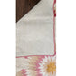 Antique American Quilt 1800s Broken Star Feather Wreath Hand-Quilted Cotton Pink Cheddar