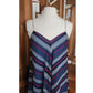 Vintage 70s Chiffon Silk Sun Dress Chevron Stripe Charlotte Ford Spaghetti Strap