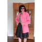 Vintage 90s Pink Jacket Short Trench Coat Belted Panache
