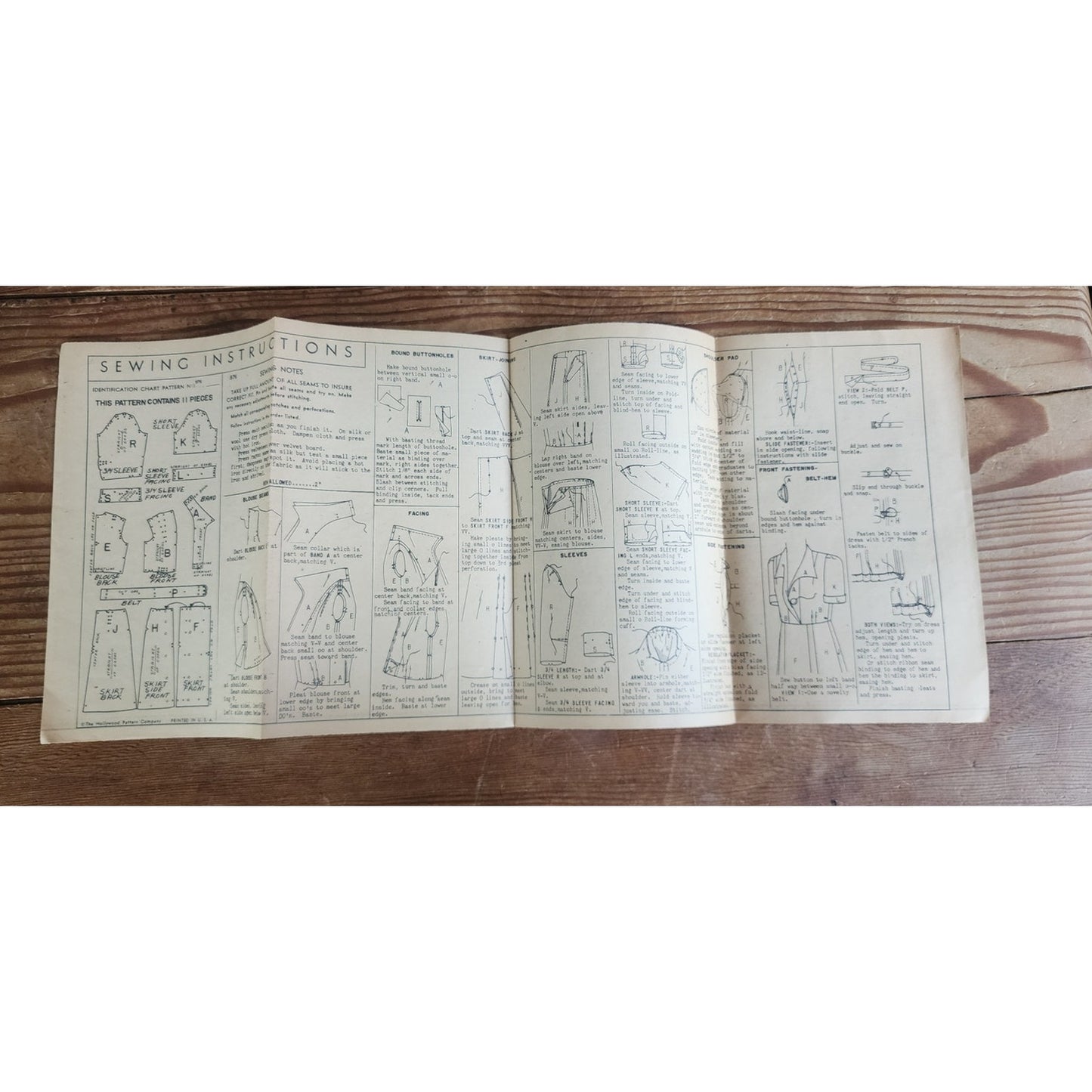 Vintage 1940s Sewing Pattern Origina: Dress Janet Blair Hollywood Pattern 976